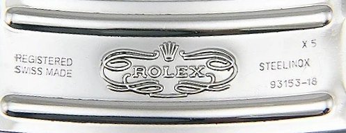picture of rolex clasp showing clasp code to help date when the bracelet was made